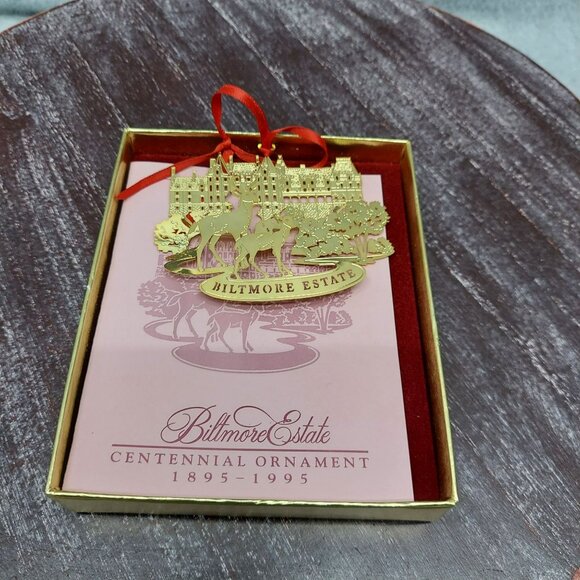 Biltmore Estate Centennial Ornament 1895-1995 Gold-Plated Collectors Keepsake In - Picture 3 of 4